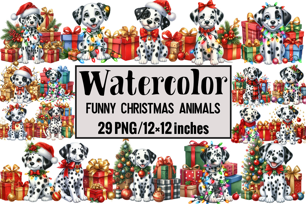 Funny Christmas Animals, an Illustration by Design Market (Photo 1 of 3)