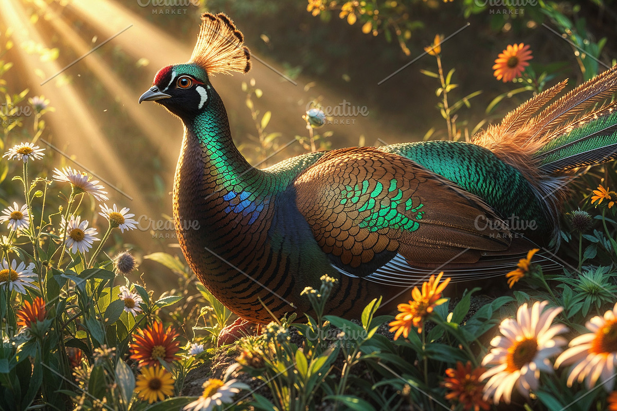 Pheasant-like bird, an Illustration by wavebreak