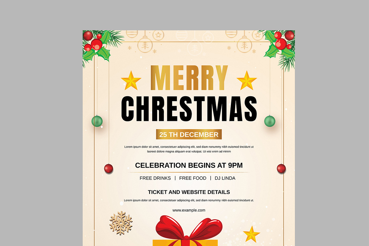 Christmas Flyer Layout, a Flyer Template by MightyDesign (Photo 4 of 8)