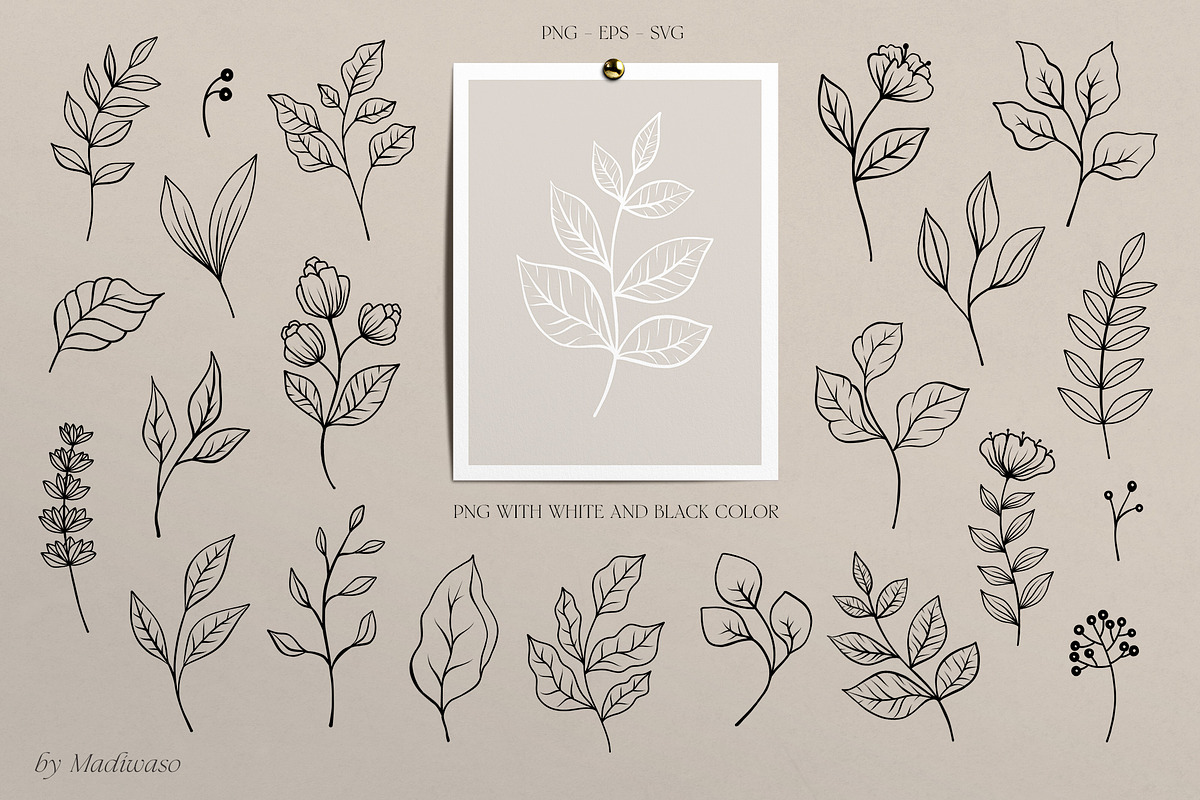 Woman body & flowers - line art set, a Person Illustration by Madiwaso (Photo 8 of 9)