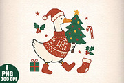 Funny Christmas Tree Goose Png, an Illustration by Daily.Designs (Thumbnail 1 of 5)