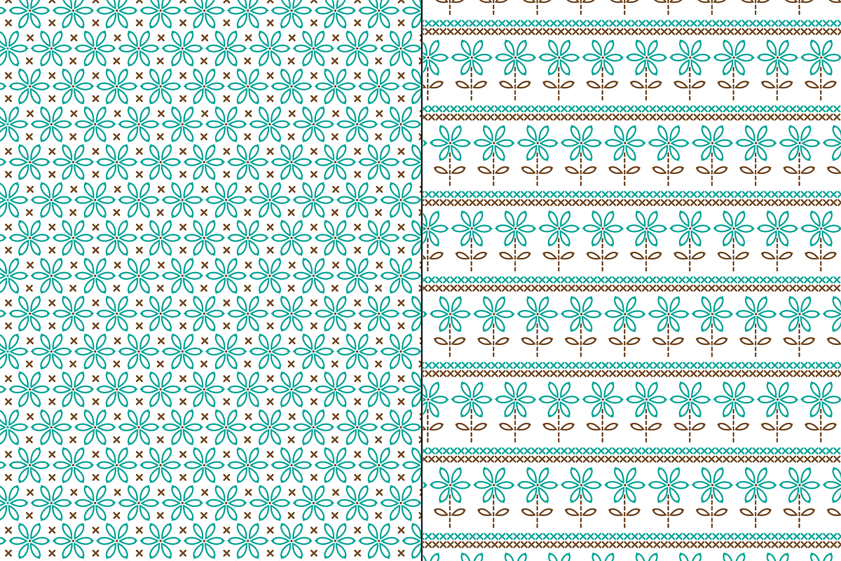 Turquoise Brown Embroidered Patterns preview 3