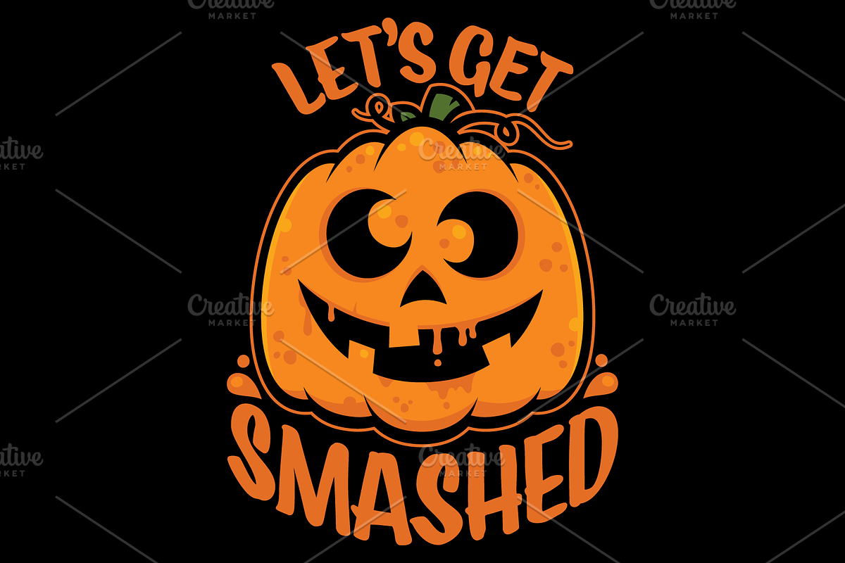Let's Get Smashed Halloween Pumpkin, a Seasonal Illustration by Schwegel Illustration (Photo 1 of 3)