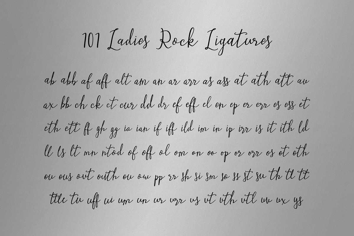 Ladies Rock Font Duo, a Script Font by Firtana (Photo 8 of 9)