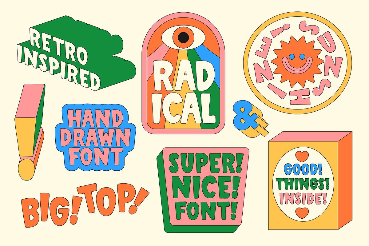 Very Font Family - Handmade Retro, a Sans Serif Font by Studio Funshop by Kelli (Photo 8 of 21)