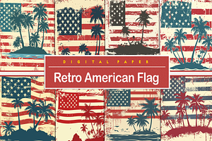 Retro American Flag, a Background Graphic by Printable Treasure