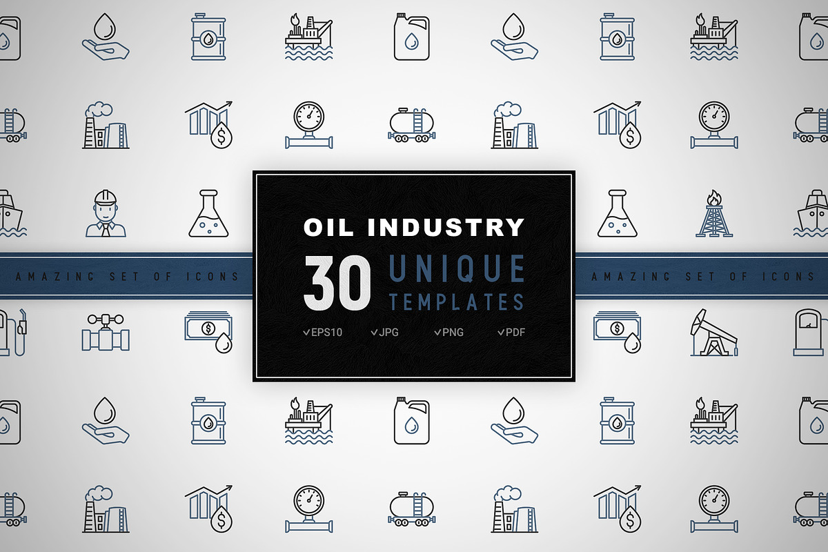 Oil Industry Icons Set | Concept, an Outline Icon by Alex Blogoodf (Photo 1 of 9)