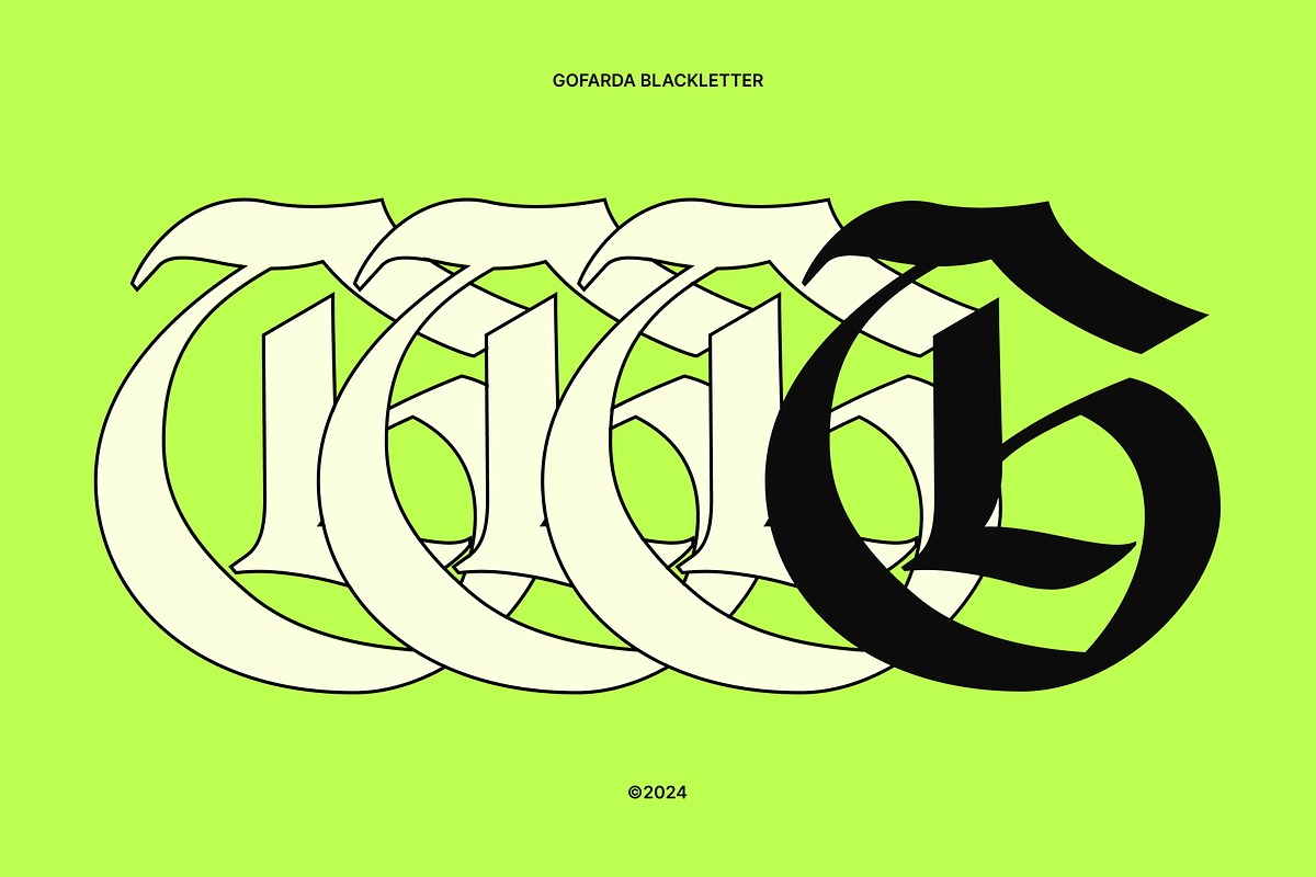 Gofarda Gothic Blackletter, a Blackletter Font by Fitrah Type (Photo 6 of 15)