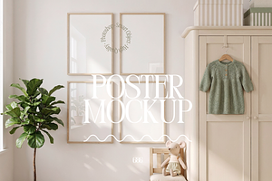 Set Of 4 Nursery Frame Mockups