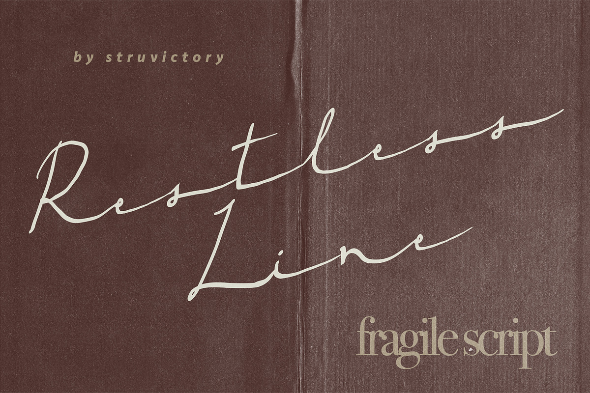 RestlessLine Fine Handwritten Script, a Script Font by Struvictory.art (Photo 1 of 9)