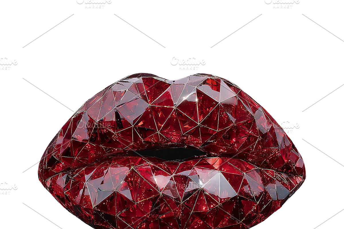 Red Diamond Lips and Lipstick PNG, an Object Graphic by Watercolor_Vector Graphic (Photo 2 of 14)
