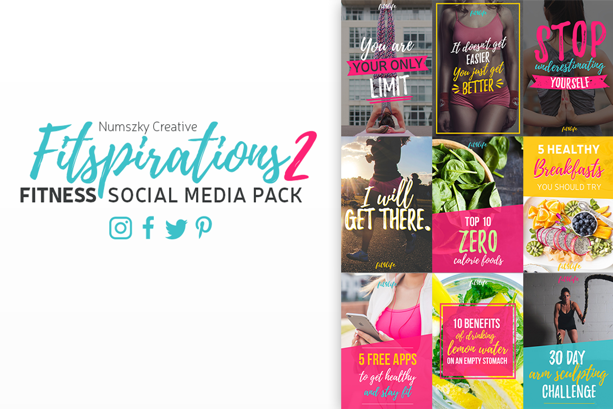 Fitspirations2- Social Media Pack, a Social Media Template by Numszky Creative (Photo 1 of 6)