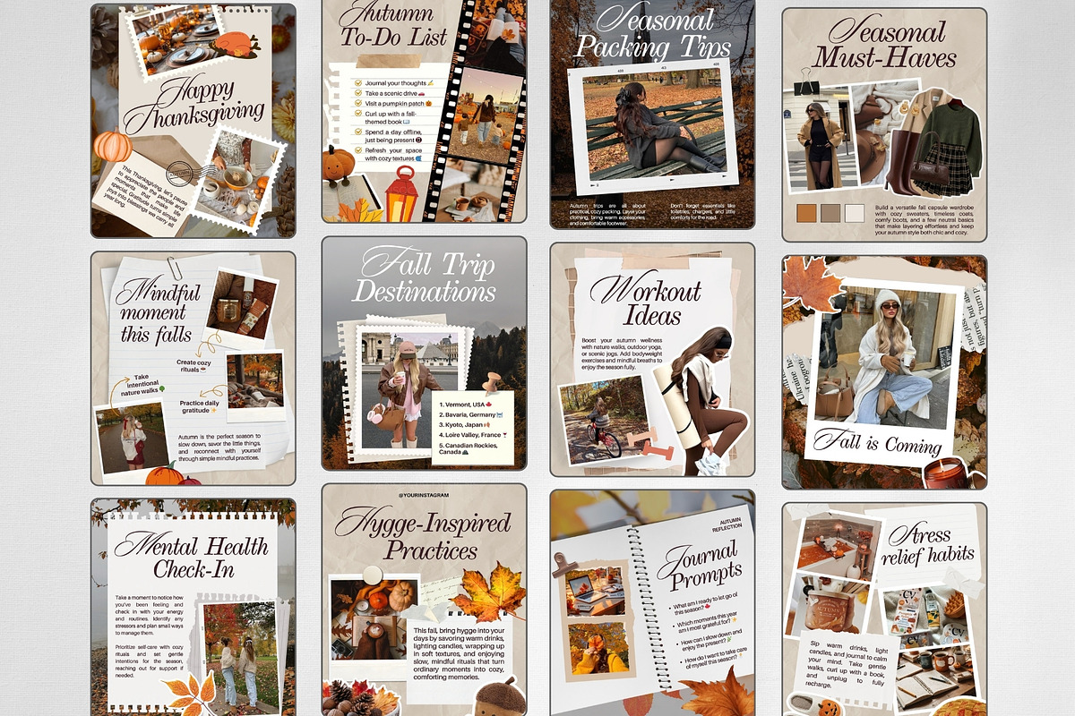 Autumn Vibes Instagram Templates preview 2