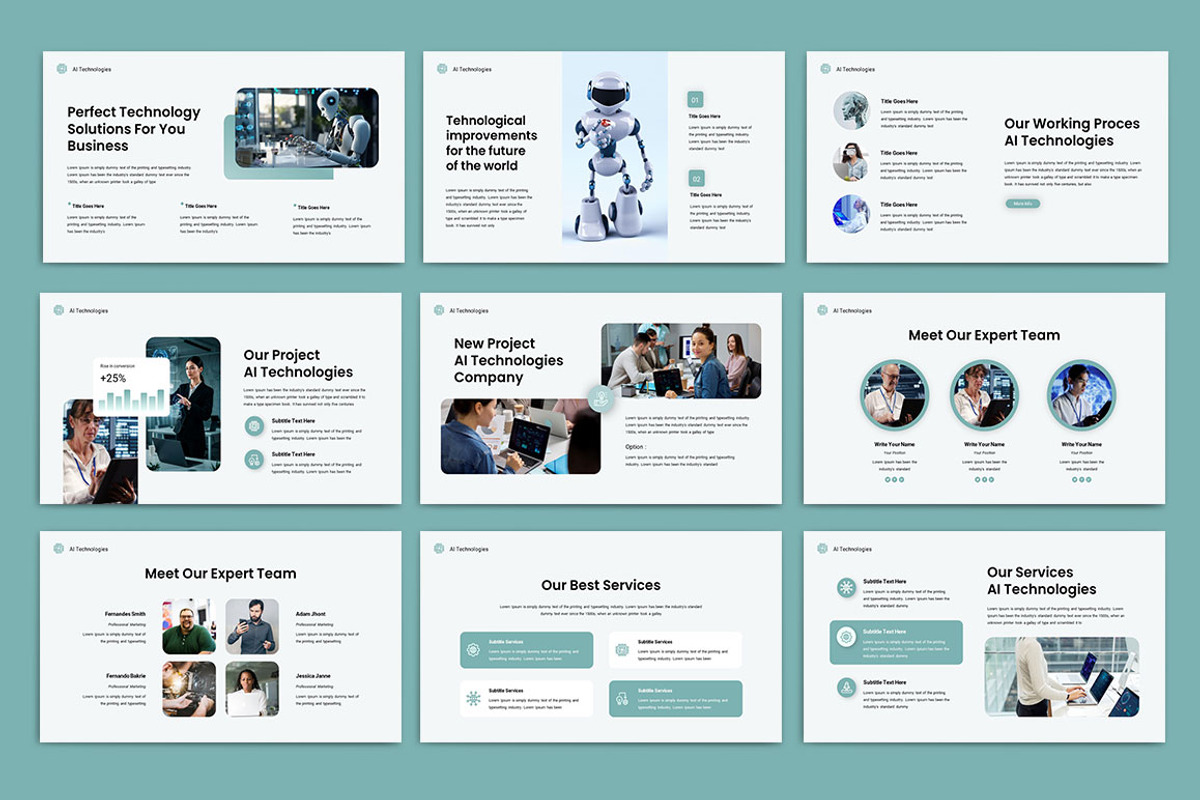 AI Technologies Powerpoint, a Presentation Template by yanindesign (Photo 3 of 5)