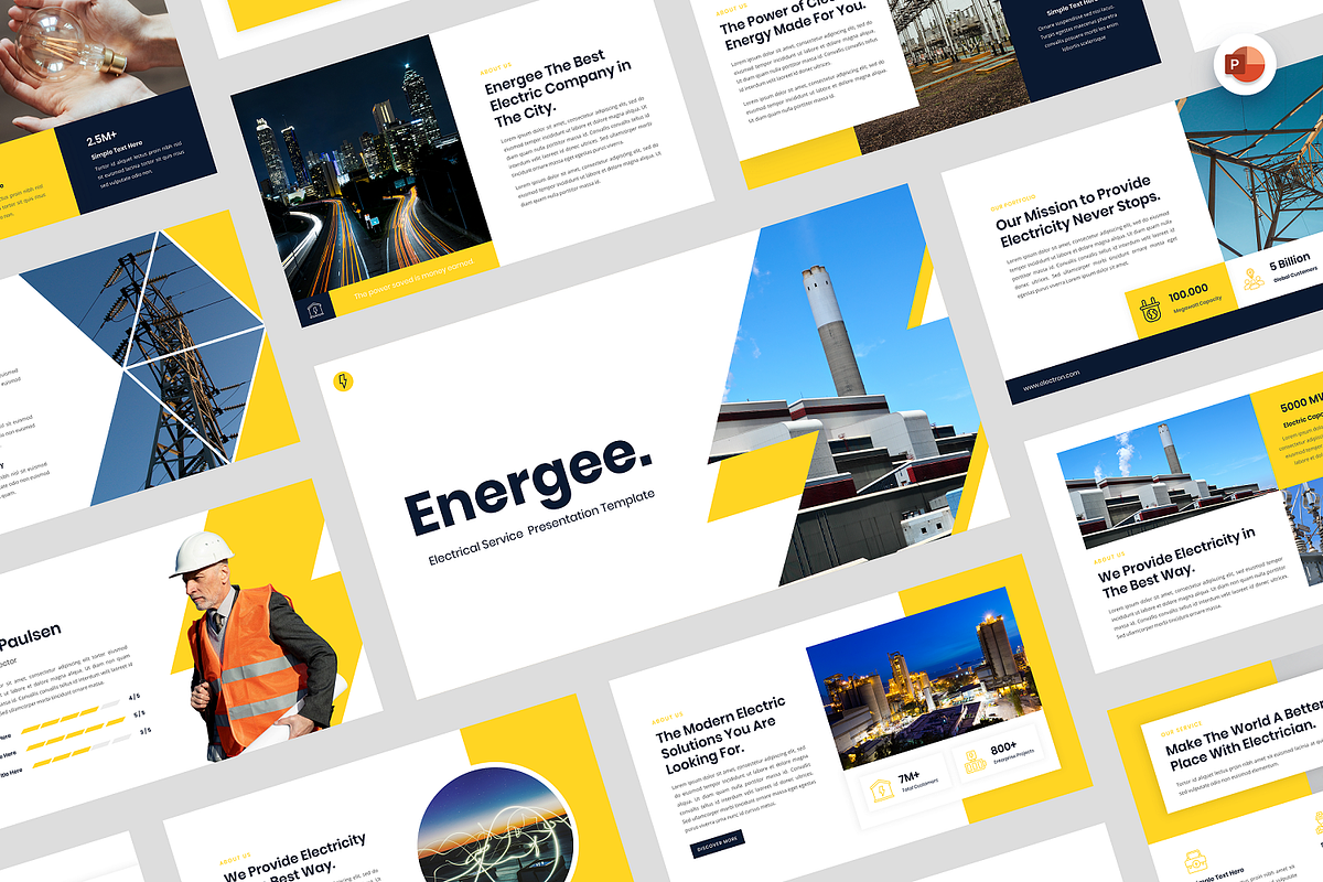 Electrical Service PowerPoint, a Presentation Template by Biwarastudio (Photo 1 of 5)
