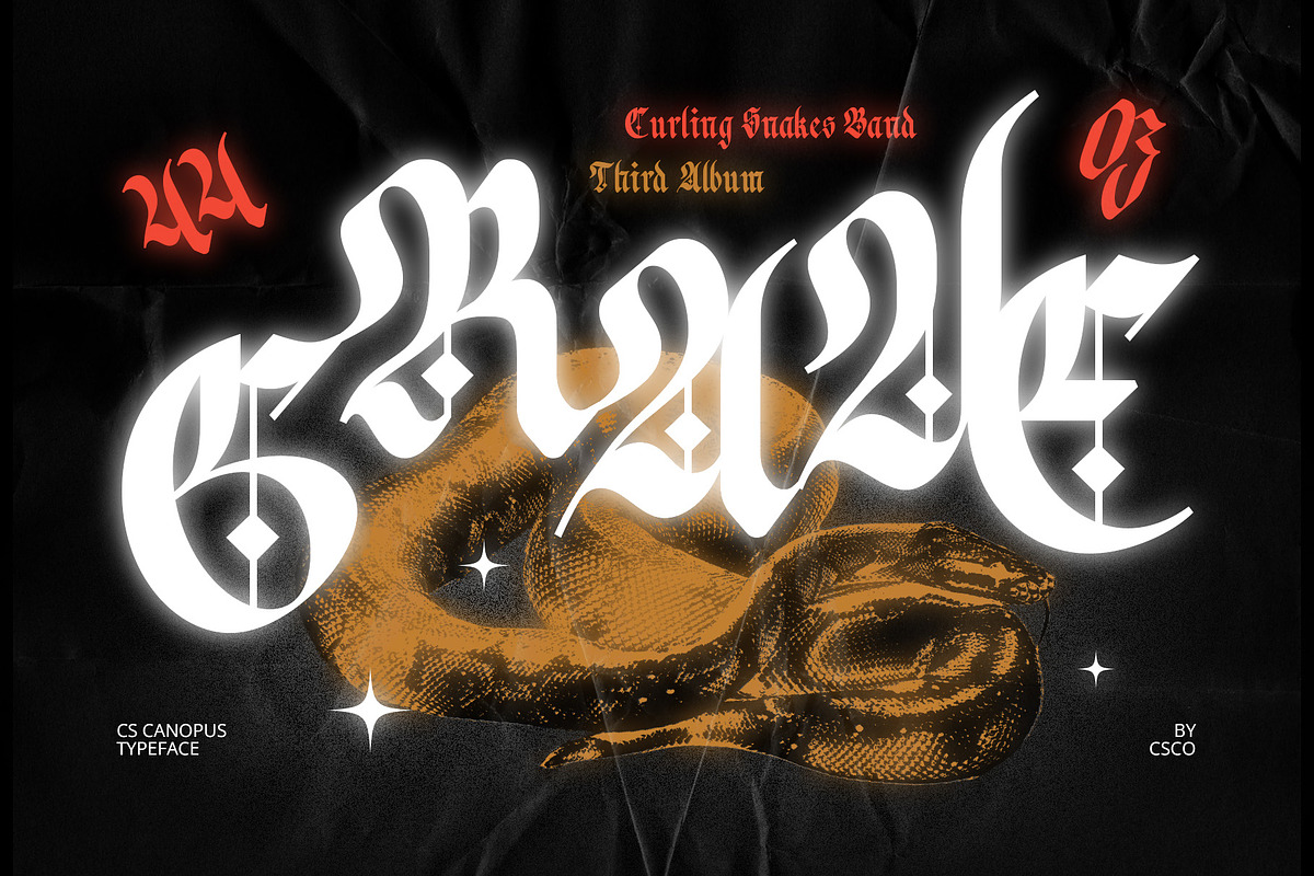 CS Canopus – Blackletter Font, a Blackletter Font by Craft Supply Co. (Photo 6 of 8)