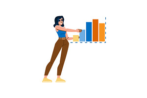 Businesswoman placing last piece of, a Finance Illustration by pikepicture
