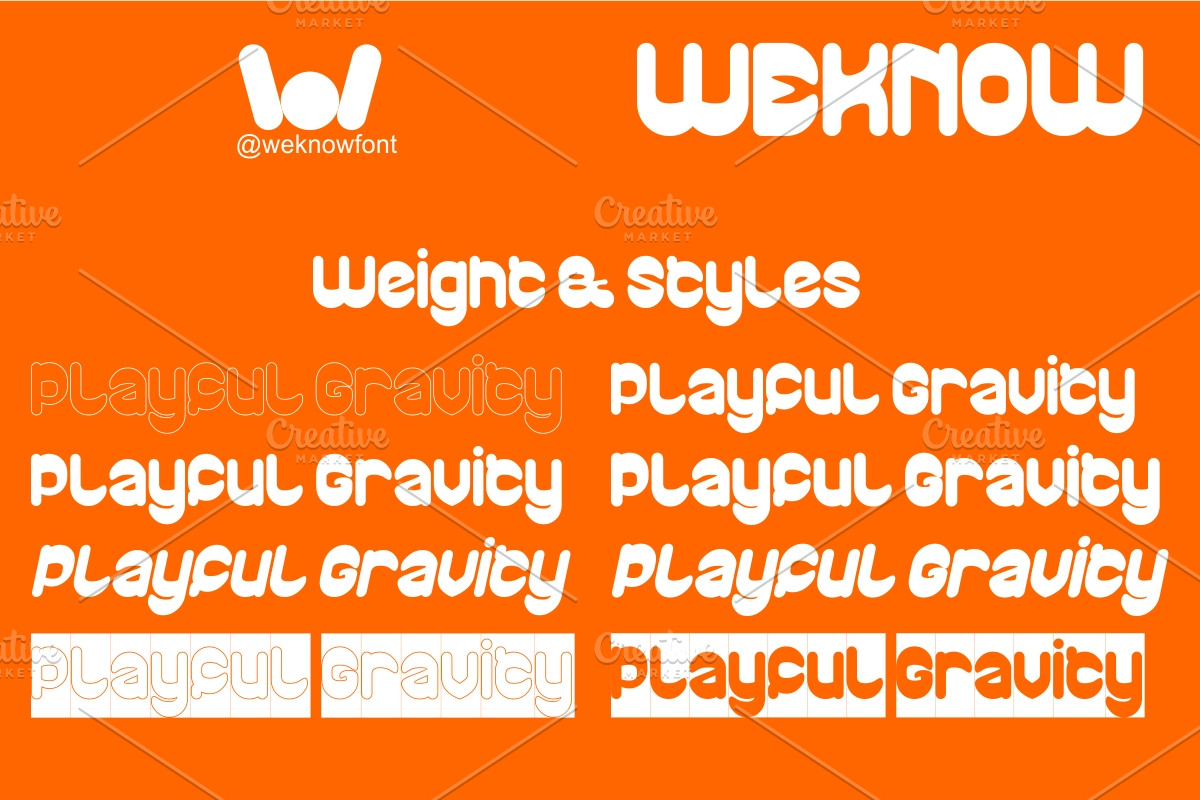 Playful Gravity font, a Sans Serif Font by weknow (Photo 7 of 8)