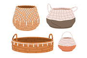 Modern wicker woven baskets set, an Object Illustration by Good Studio (Thumbnail 6 of 7)