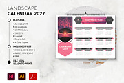 2027 Landscape Calendar Template, a Stationery Template by MstArtwork (Thumbnail 2 of 5)