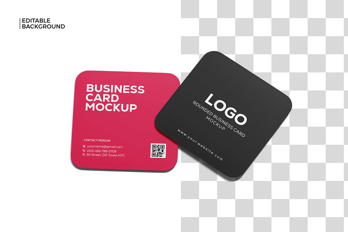 Rounded Square Name Card Mockup, an Advertising Mockup by RamStudio2 (Photo 12 of 14)