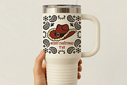 Cowboy Christmas Hat & Paisley SVG, a Seasonal Illustration by TanchaArt (Thumbnail 7 of 9)