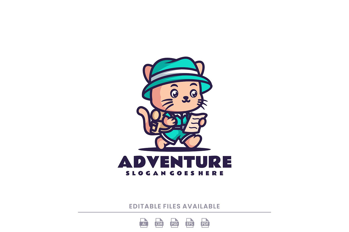 Adventure Cat Mascot Logo Design, a Branding & Logo Template by Artnivora.Std (Photo 1 of 3)
