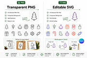 Christmas Editable Outline Icon Pack, an Object Graphic by VIVAT Design Studio (Thumbnail 7 of 7)