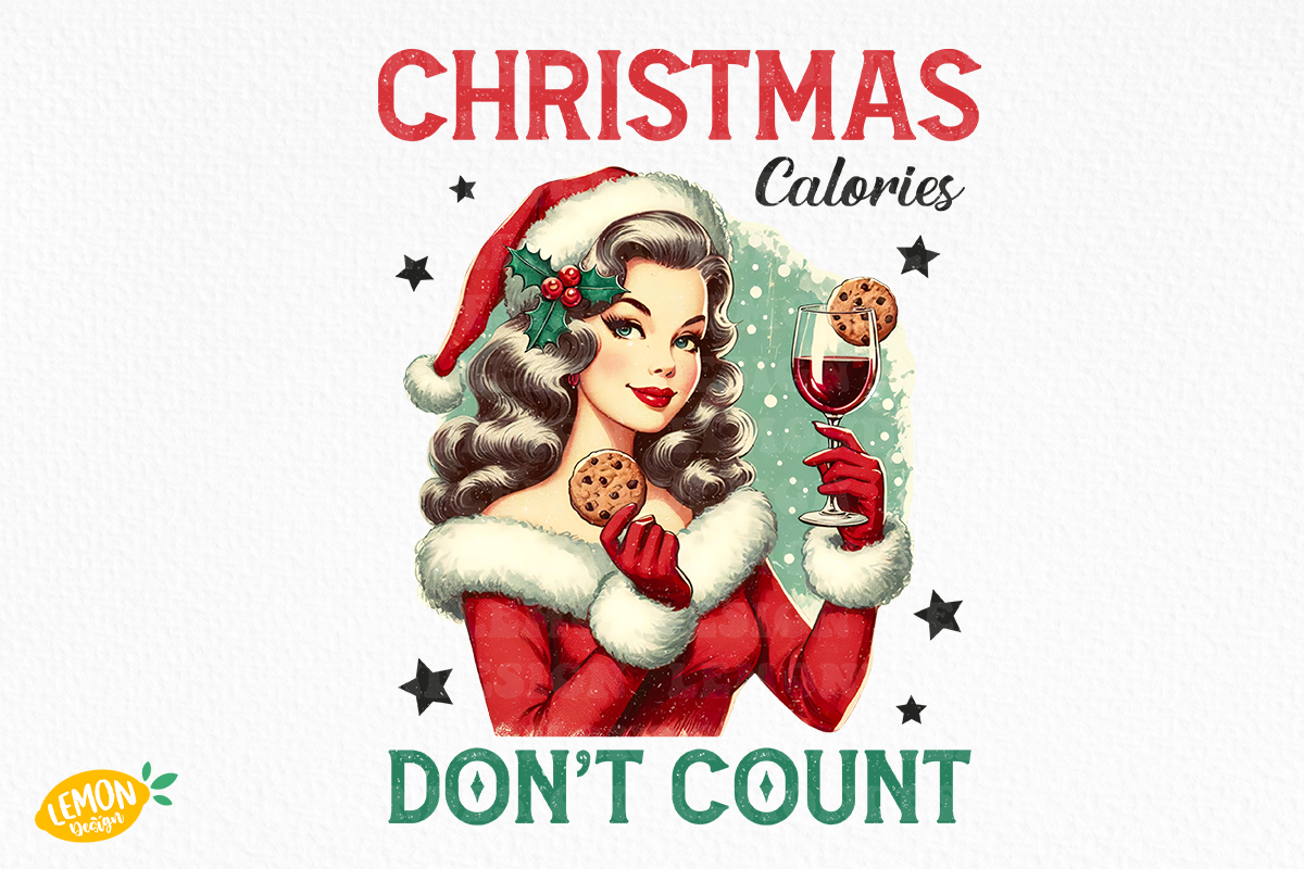 Retro Girl Christmas Sublimation, a Seasonal Illustration by LemonDesign (Photo 8 of 14)