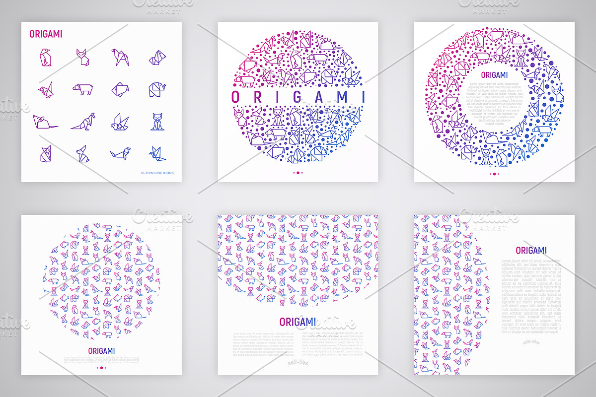 Origami Icons Set | 30 Templates, an Outline Icon by Alex Blogoodf (Photo 7 of 10)