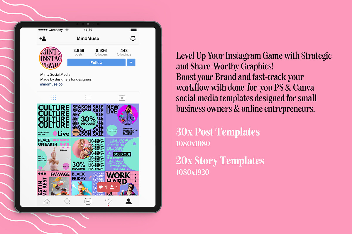 Minty Social Media Templates, a Social Media Template by MindMuse (Photo 2 of 9)