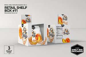 Retail Shelf Box 11 Packaging Mockup