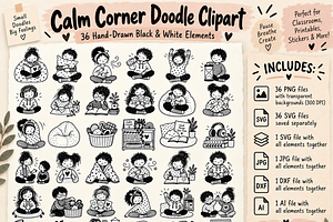 Calm Corner Doodle Clipart