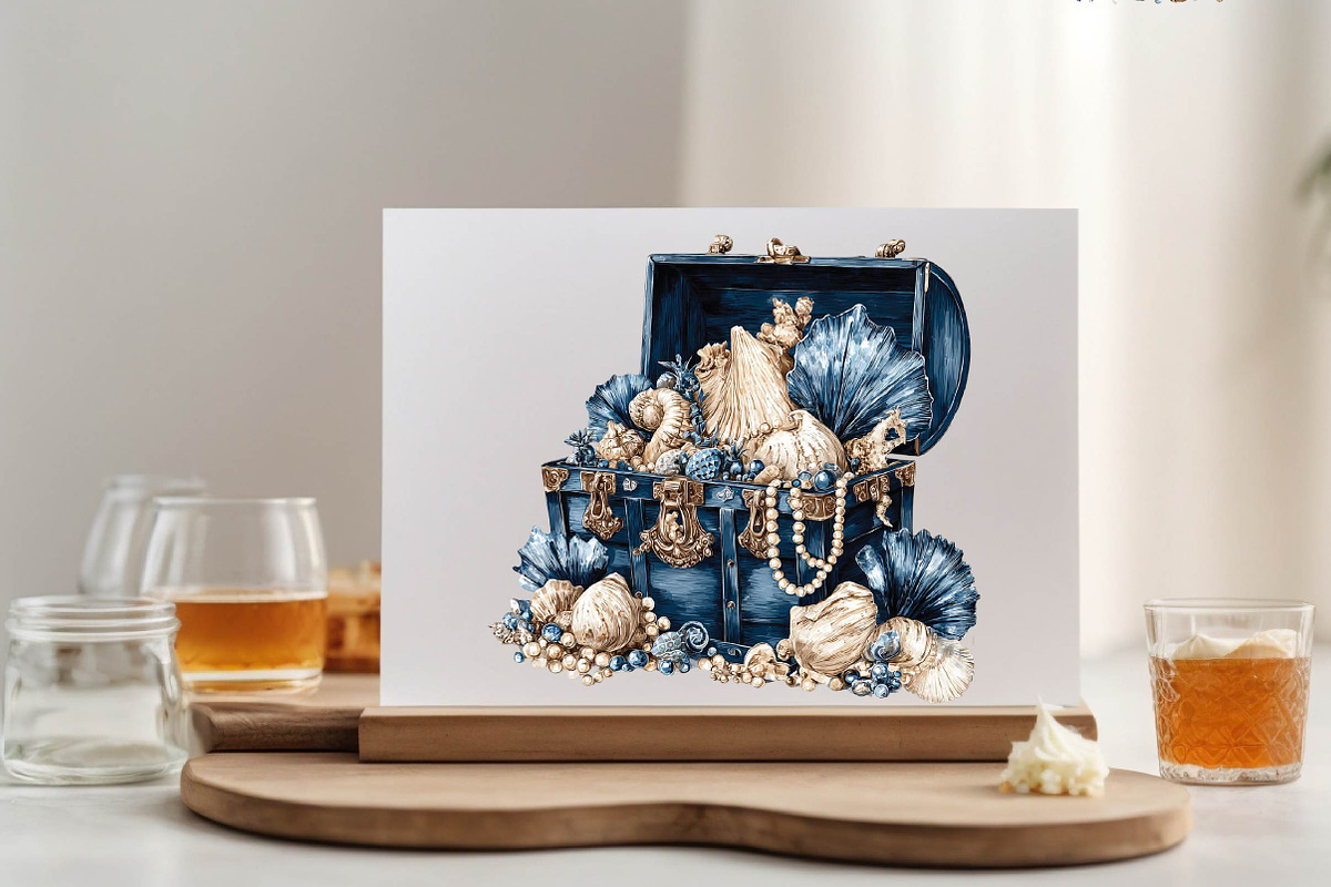 Watercolor Nautical Coastal Clipart, an Illustration by SVGArt (Photo 3 of 9)