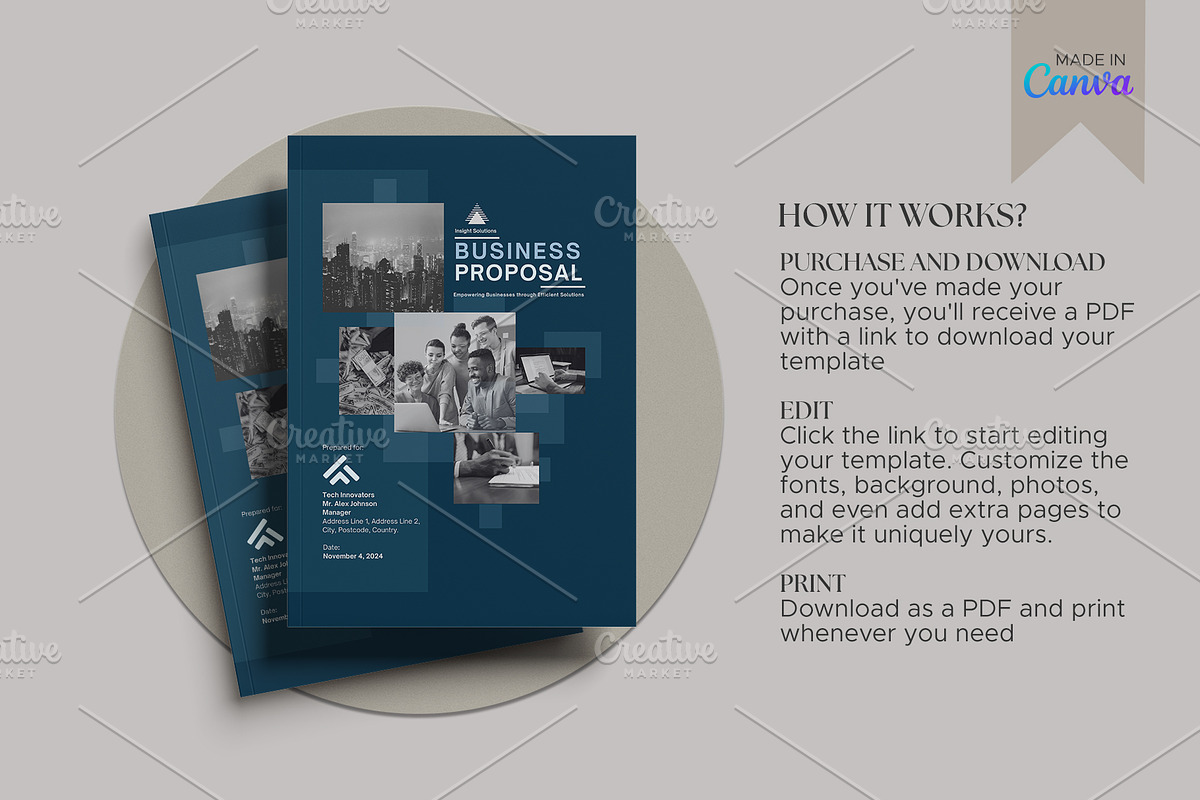 Canva Business Proposal Template, a Brochure Template by Oshin Design (Photo 6 of 6)