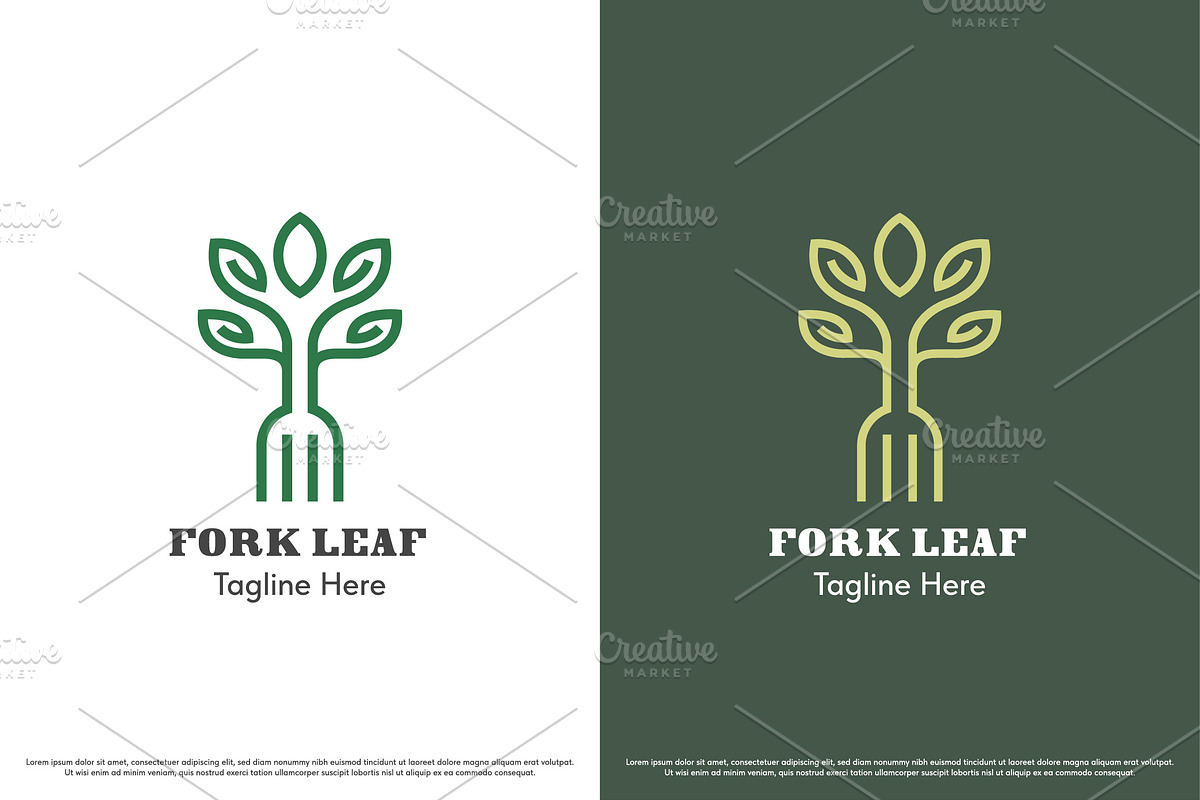 Vegan food logo design illustration
