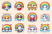 Kawaii Rainbow Stickers Bundle, an Illustration by Dream Creation (Thumbnail 3 of 4)