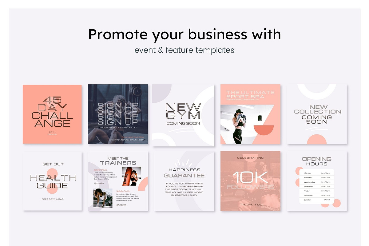Fitness Instagram Feed Template, a Social Media Template by Cultive Creative (Photo 8 of 13)