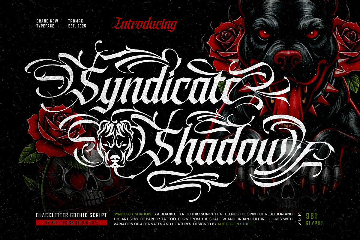 Syndicate Shadow, a Blackletter Font by alit design (Photo 1 of 20)