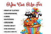 Halloween Cupcake Clipart Set, a Seasonal Illustration by fashionaddict (Thumbnail 6 of 7)