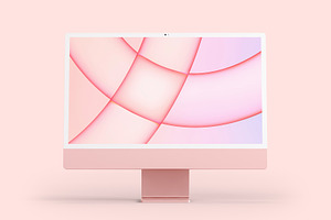 Realistic IMac 24-inch 2022 Mockup