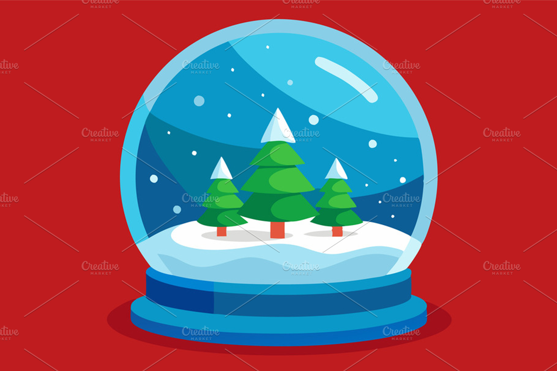 A festive snow globe features a sere, a Photo by SaroStock