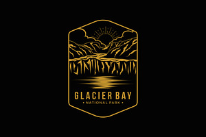 Line art Glacier Bay National Park, a Branding & Logo Template by swarnstudio