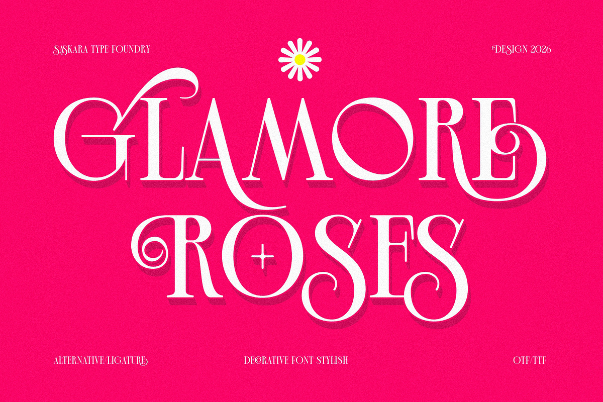 Glamore Roses, a Serif Font by saskaratype (Photo 1 of 8)