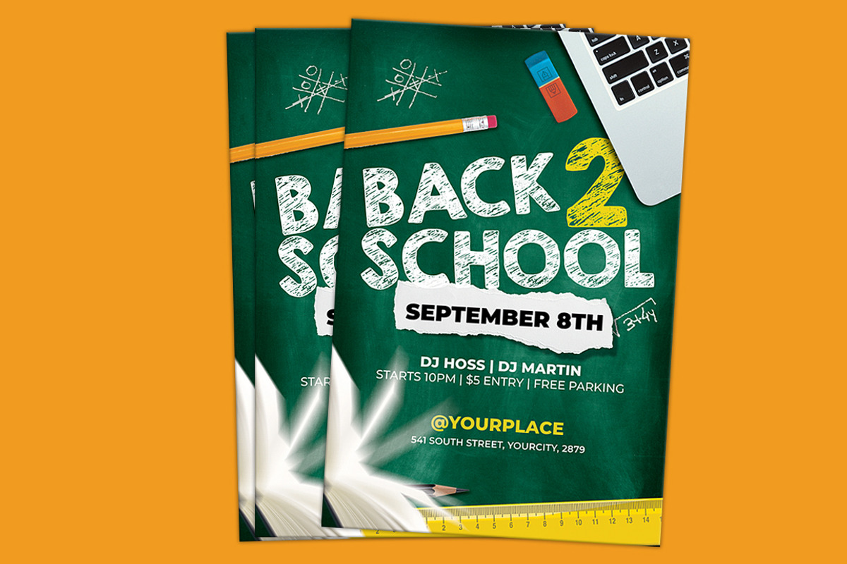 Back to School Party Flyer, a Flyer Template by Hotpin