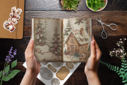 Vintage Christmas Bakery Journal Kit, a Seasonal Illustration by V Design Creator (Thumbnail 3 of 13)