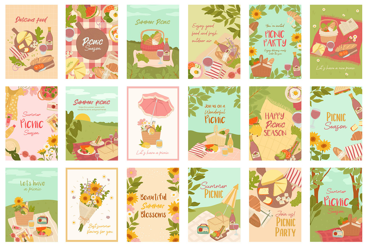 Summer Picnic Graphic Illustrations, a Seasonal Illustration by CreativeChristiana (Photo 7 of 14)