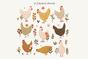 Cute Chickens & Florals Nursery Art, an Animal Illustration by Jenteva Art (Thumbnail 15 of 16)