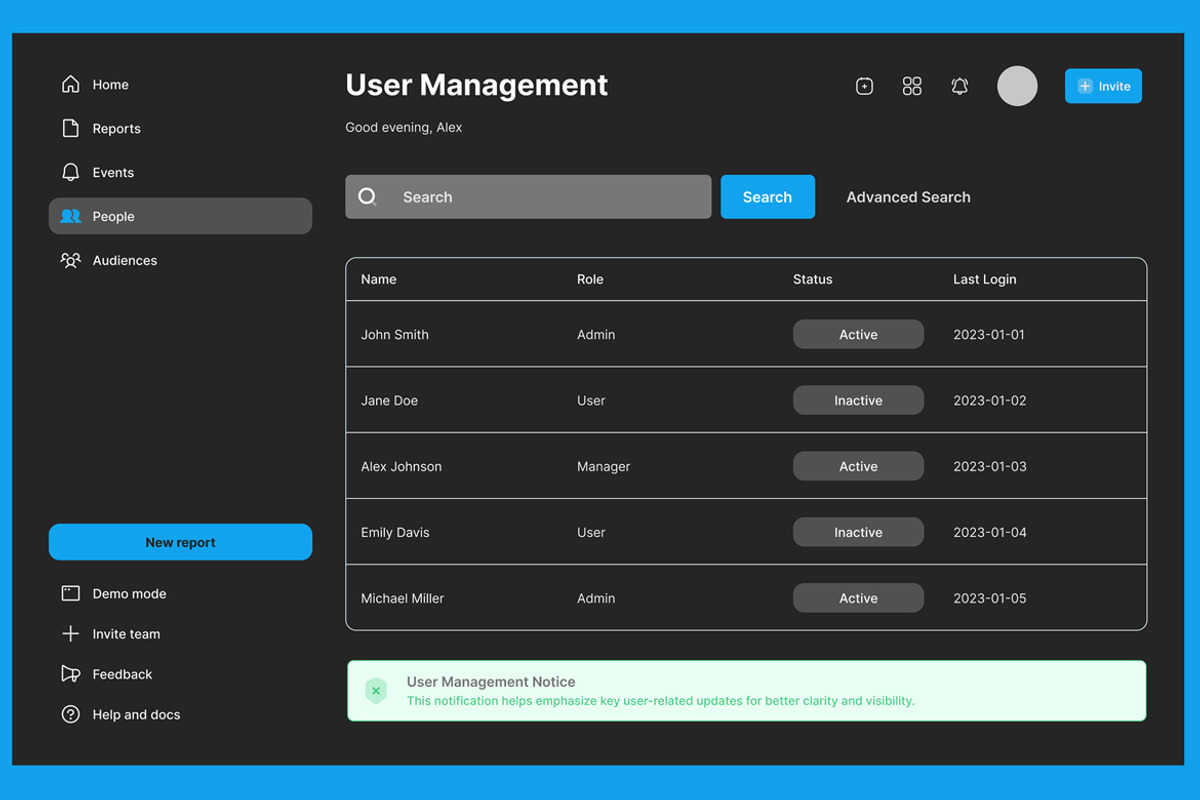 Dark Admin Dashboard Control Backend, an UI Kit Template by nagaredesignstudio (Photo 4 of 6)