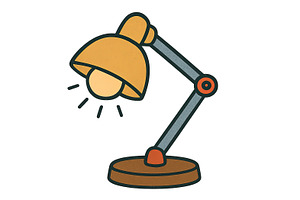 Desk lamp illustration with light bu, an Illustration by Dvoevnore photos